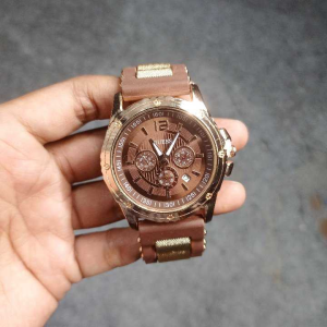 Jam tangan analog tgl aktif grade guess coklat rubber g01 - Rp 39.000