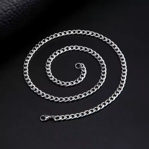 Kalung rantai silver pria atau wanita simpel lebar 5mm kl24 - Rp 22.000
