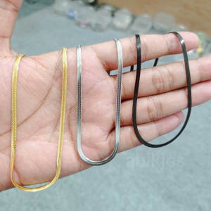 Kalung pipih belut simple cowok stainless steel kl26 - Rp 24.300