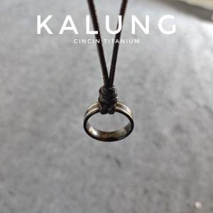 Kalung cincin hitam black korean 15mm pria fc - Rp 16.000