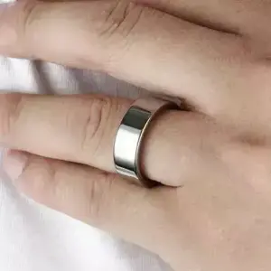 Cincin tangan titanium silver kilap 7mm simpel pria atau wanita c09 ring - Rp 12.000