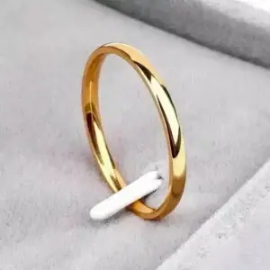 Cincin tangan titanium kuning kilap 3mm simpel pria atau wanita c12 ring - Rp 12.000