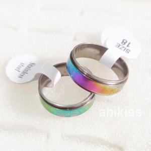 Cincin tangan titanium spinner polos berwarna c37 simpel 7mm pria dan wanita - Rp 7.000