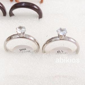 Cincin tangan wanita simpel silver mata berlian titanium c19 lebar 3mm - Rp 12.000