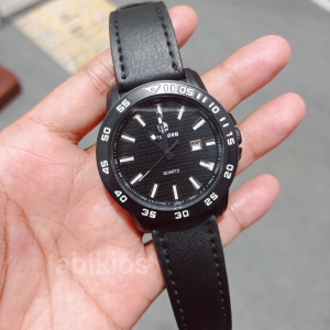 Jam tangan analog kulit casing doff black ja1 pria elegan - Rp 79.000