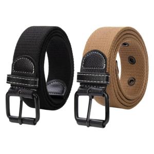 Gesper pria bahan katun simpel ges6 model jarum warna hitam ukuran standar tali pinggang - Rp 23.000